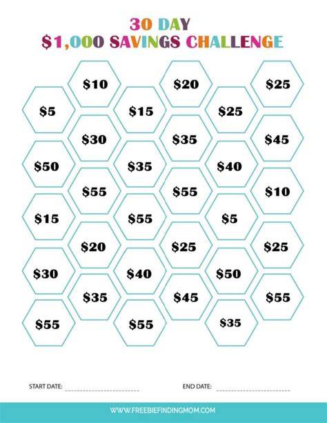 Printable Money Saving Challenges
