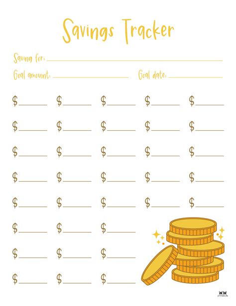 Printable Money Savings Chart