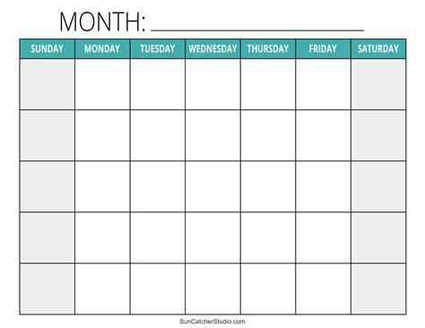 Printable Monthly Calendar Templates