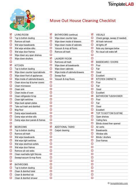 Printable Move Out Cleaning Checklist