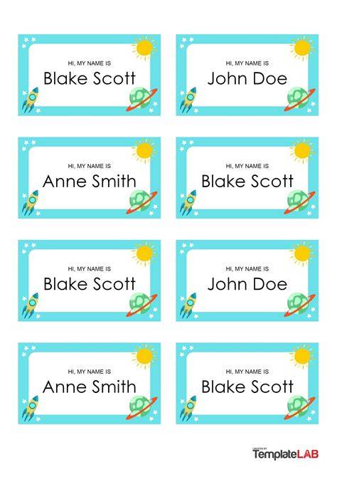 Printable Name Tags Templates