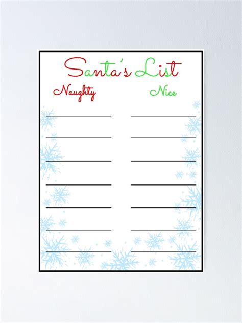 Printable Naughty Nice List