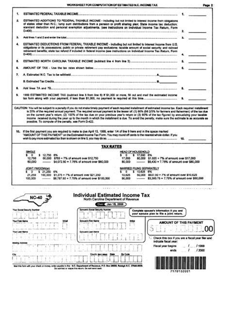 Printable Nc 40 Tax Form