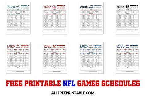 Printable Nfl Schedule Pdf