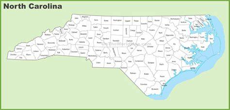 Printable North Carolina County Map