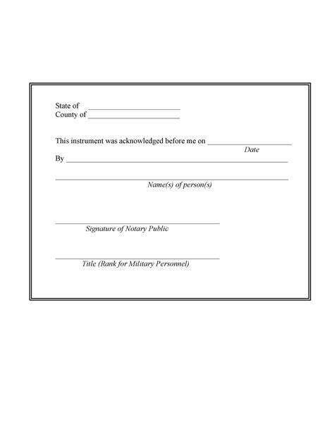 Printable Notary Template