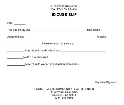 Printable Ochsner Doctor Excuse