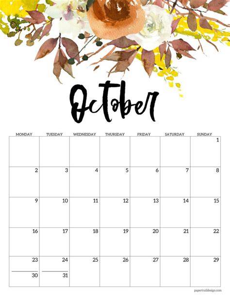 Printable Oct Calendar