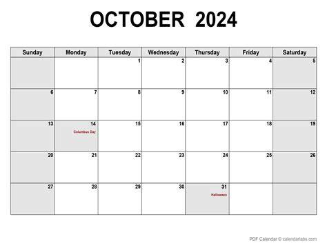 october 2024 calendar printable