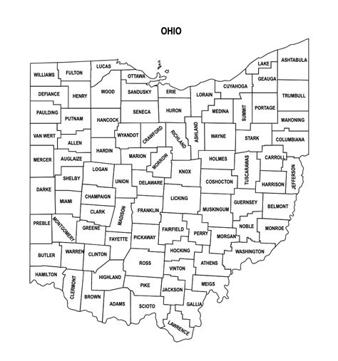 Printable Ohio County Map