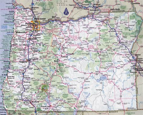 Printable Oregon Map With Cities