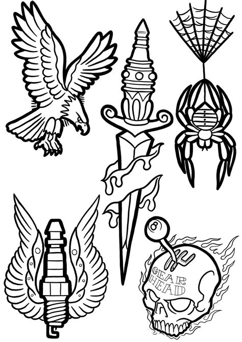 Printable Outline Tattoo Stencil Designs