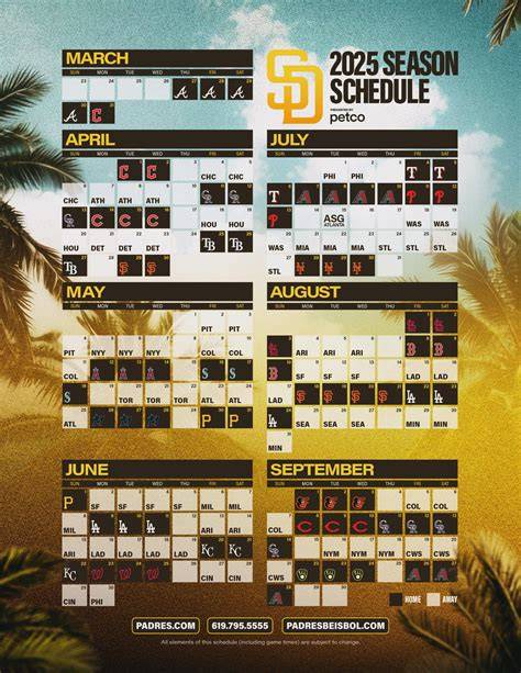 Printable Padres Schedule