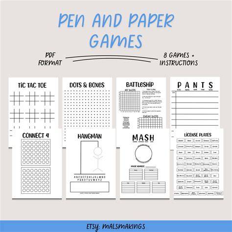 Printable Paper Games