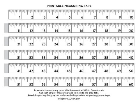 Printable Paper Measuring Tape