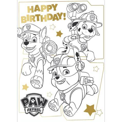 Printable Paw Patrol Birthday Card
