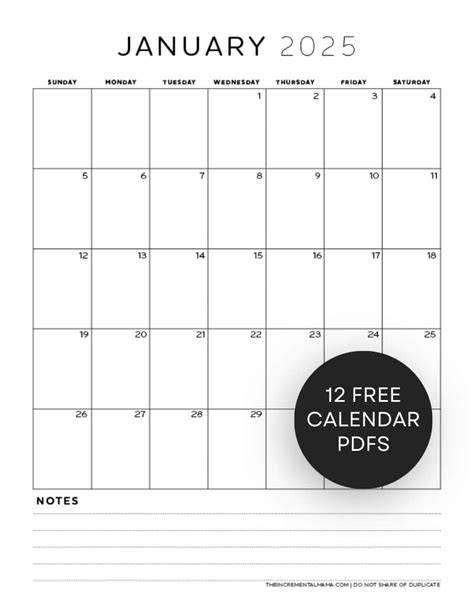 Printable Pdf Calendar 2025