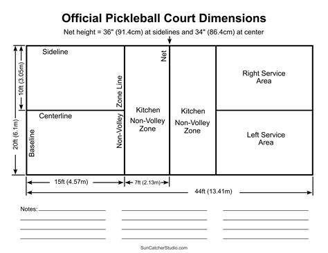 Printable Pickleball Court Dimensions