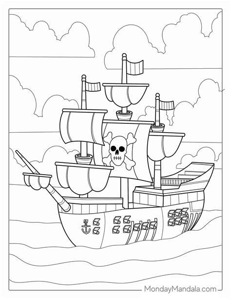 Printable Pirate Ship Coloring Pages