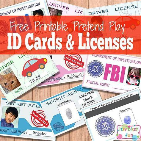 Printable Play Drivers License Template