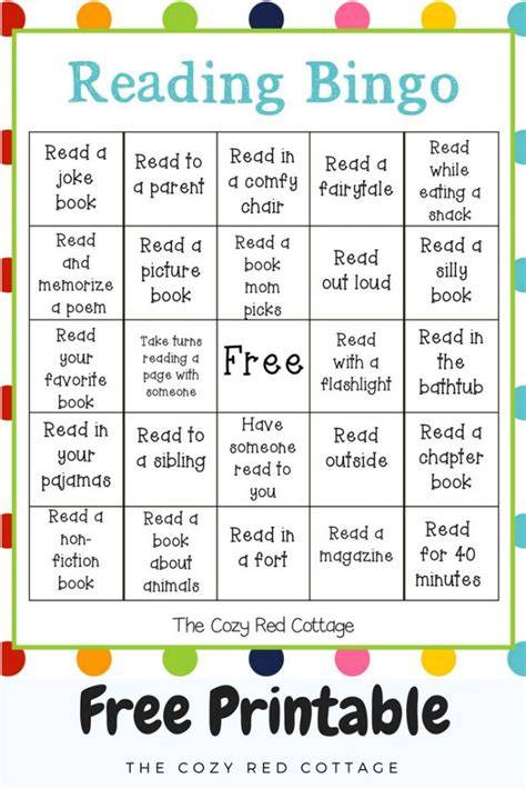 Printable Reading Bingo Cards