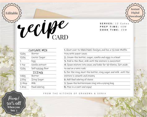 Printable Recipe Cards With Recipes