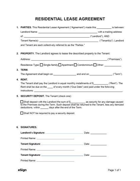 Printable Rental Agreement Template