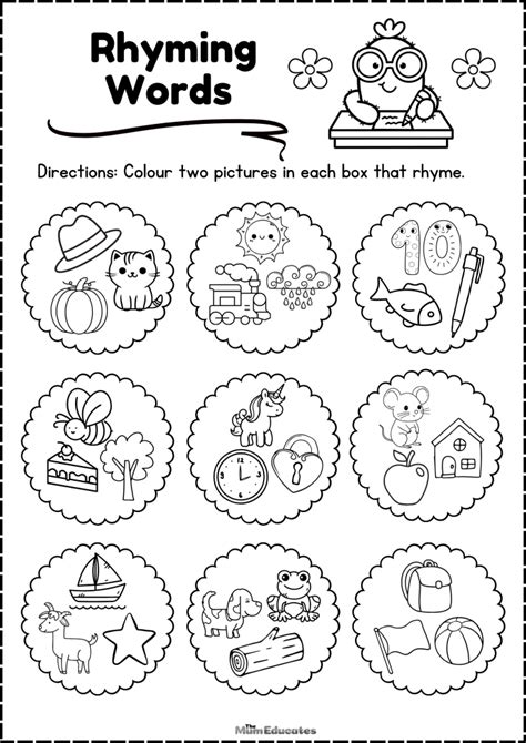 Printable Rhyming Words For Kindergarten