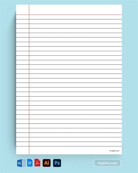 Printable Ruled Paper Pdf