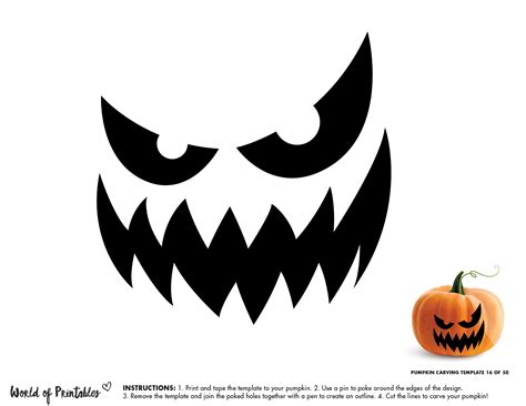 Printable Scary Pumpkin Faces