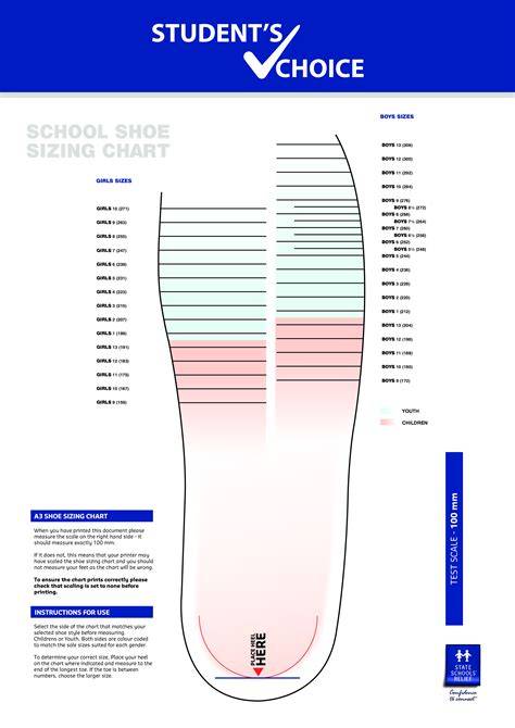 Printable Shoe Size Guide