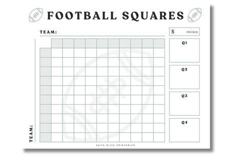 Printable Squares Football