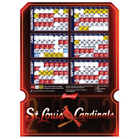 Printable St Louis Cardinals Schedule