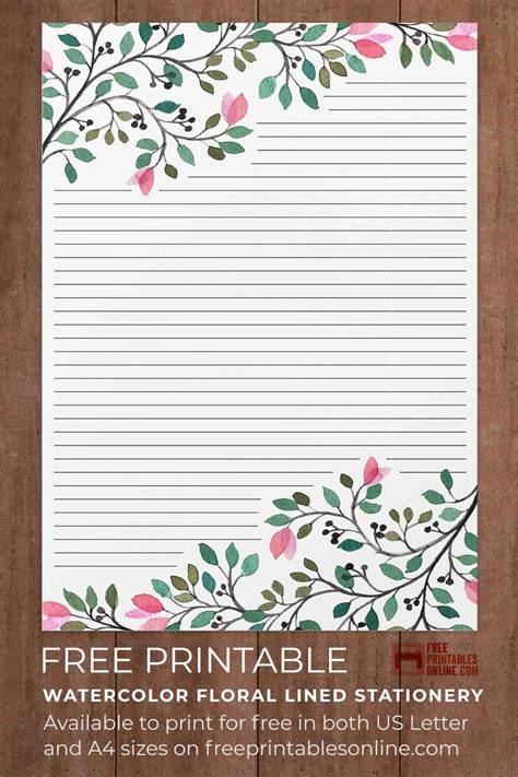 Printable Stationery Lined