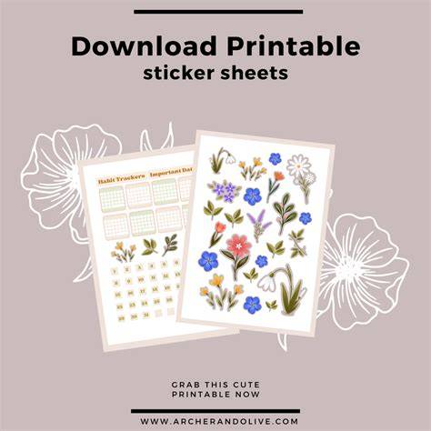 Printable Sticker Sheets