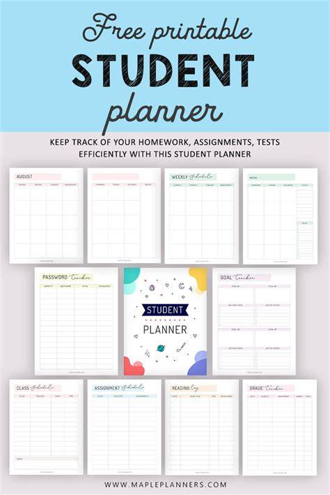 Printable Student Planner