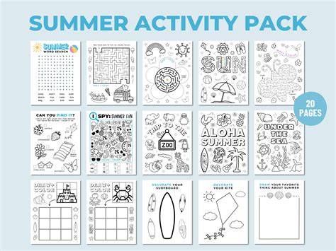 Printable Summer Activity Pages