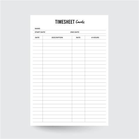 Printable Time Card