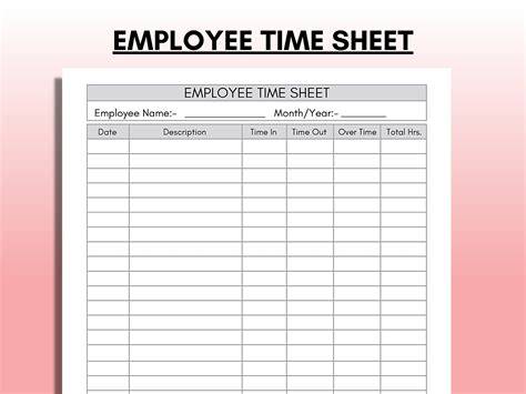 Printable Time Cards