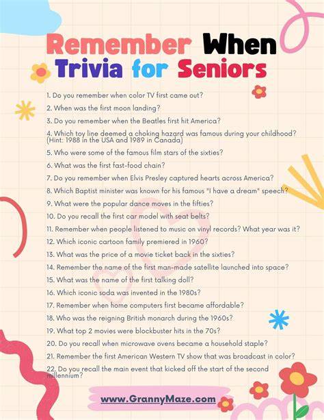 Printable Trivia For Seniors