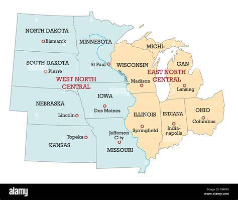 Printable United States Midwest