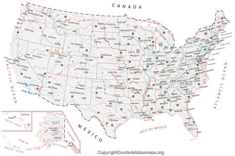 Printable Us Map With Cities