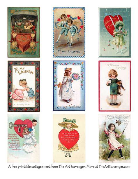 Printable Vintage Valentines