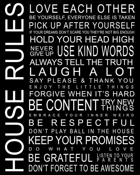 Printable Visual House Rules