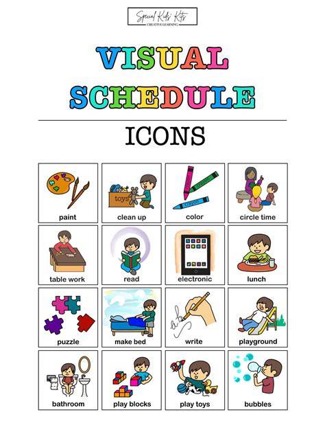 Printable Visual Schedule Icons