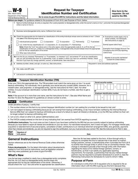 Printable W9 Form