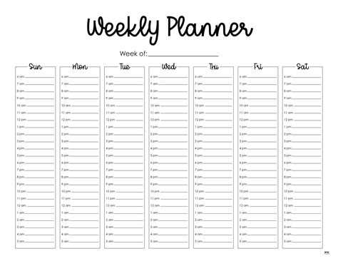 Printable Weekly Agenda