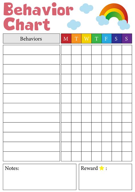 Printable Weekly Behavior Chart