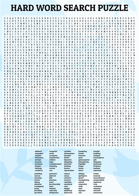 Printable Word Search Hard