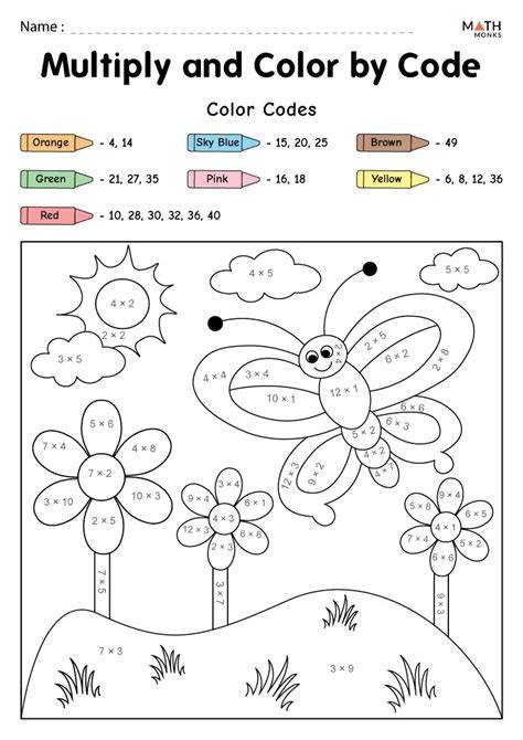 Printable Worksheets Color By Number Multiplication Pdf Free
